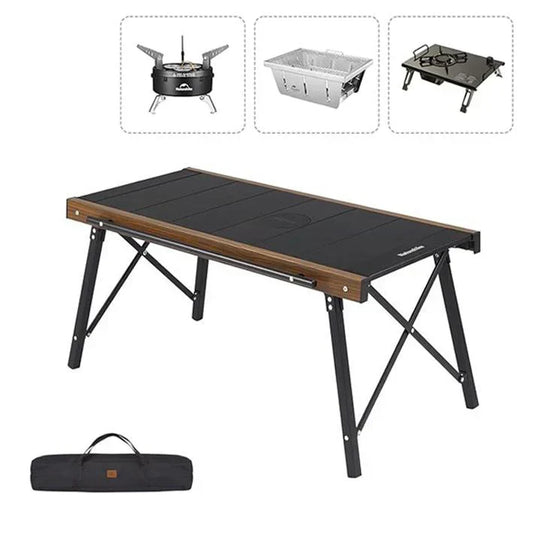 2-in-1 Camping Table with Integrated Stove – Ultra-Lightweight & Foldable for Easy Travel